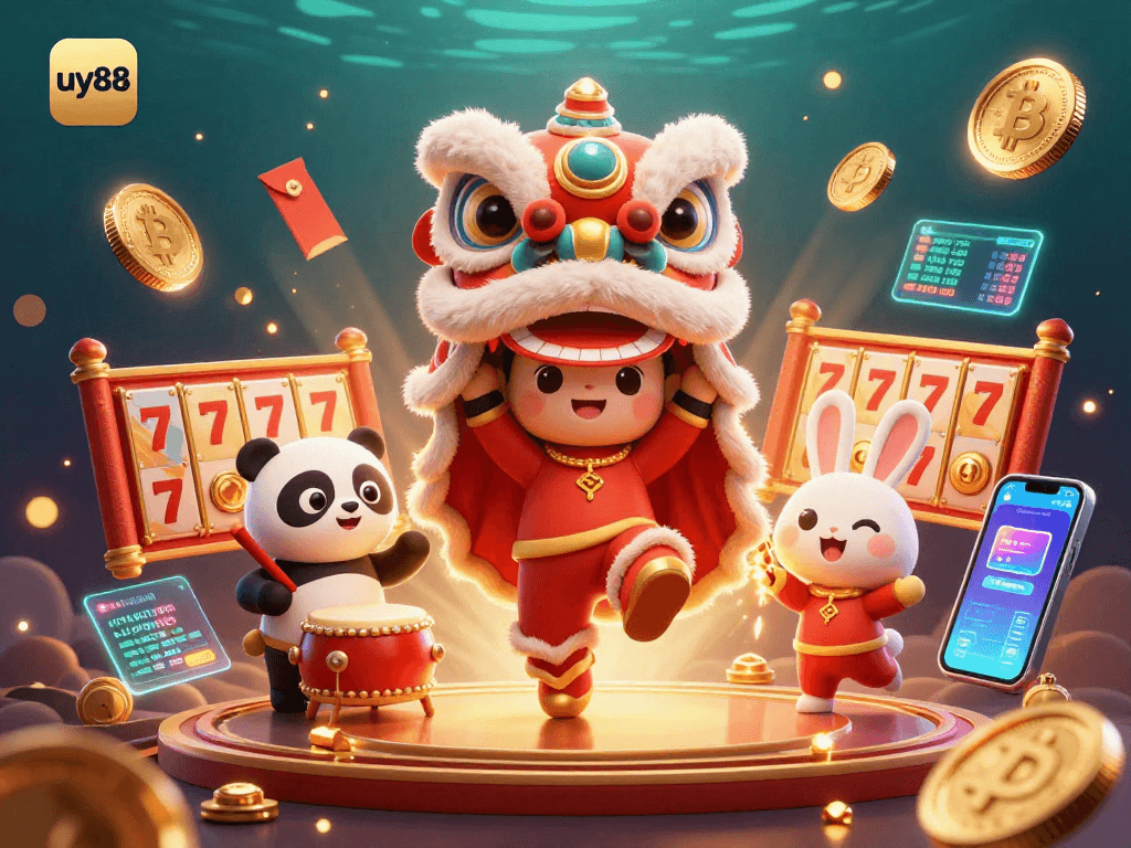 Win big at uy88 with exciting gambling games featuring festive characters and dazzling casino elements.