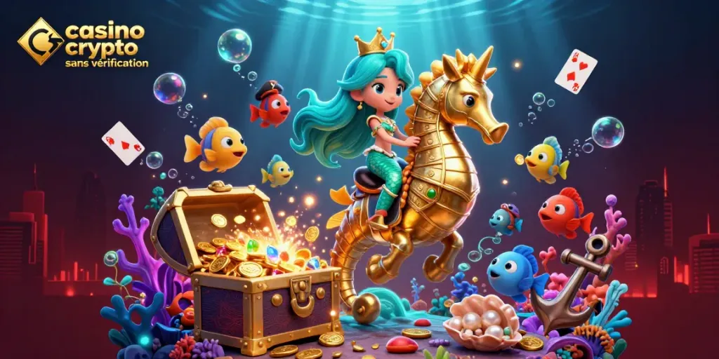 Experience the excitement of casino crypto sans vérification with this vibrant underwater scene.