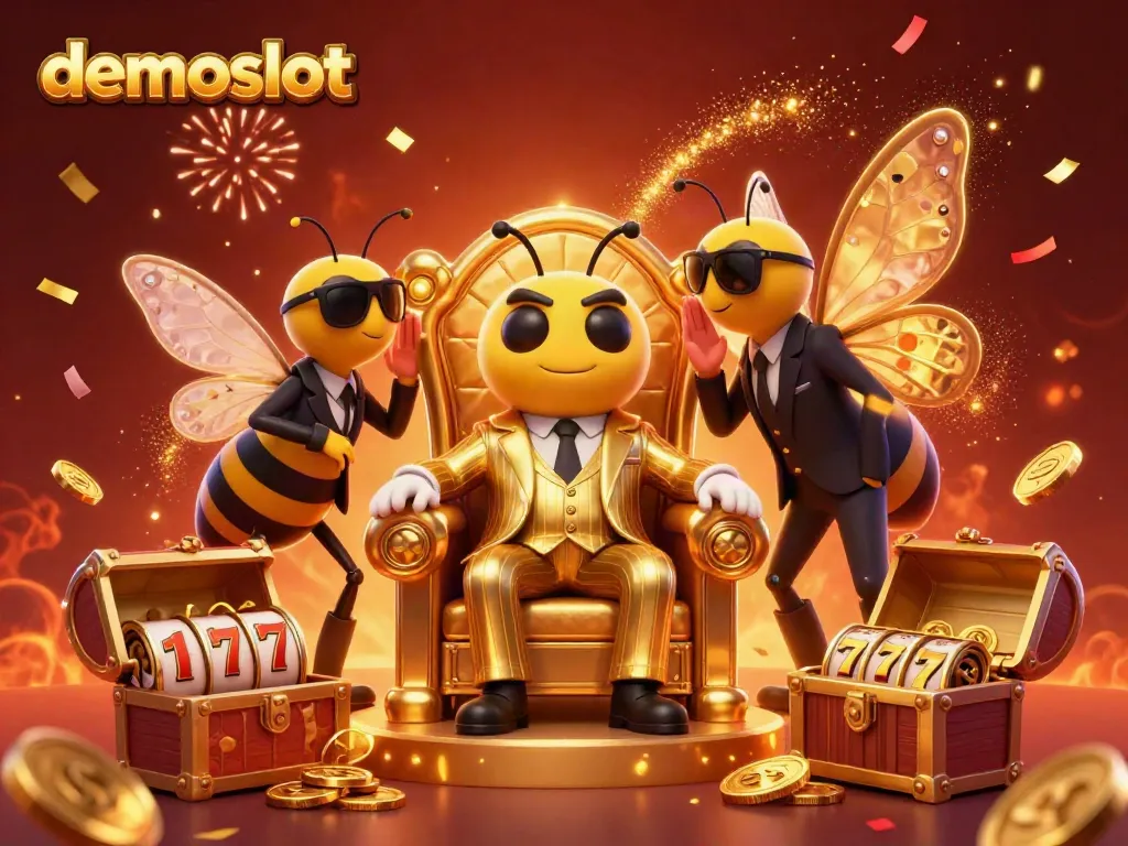 Experience the excitement of demoslot with a bumblebee mob boss surrounded by iconic slot elements and vibrant visuals.