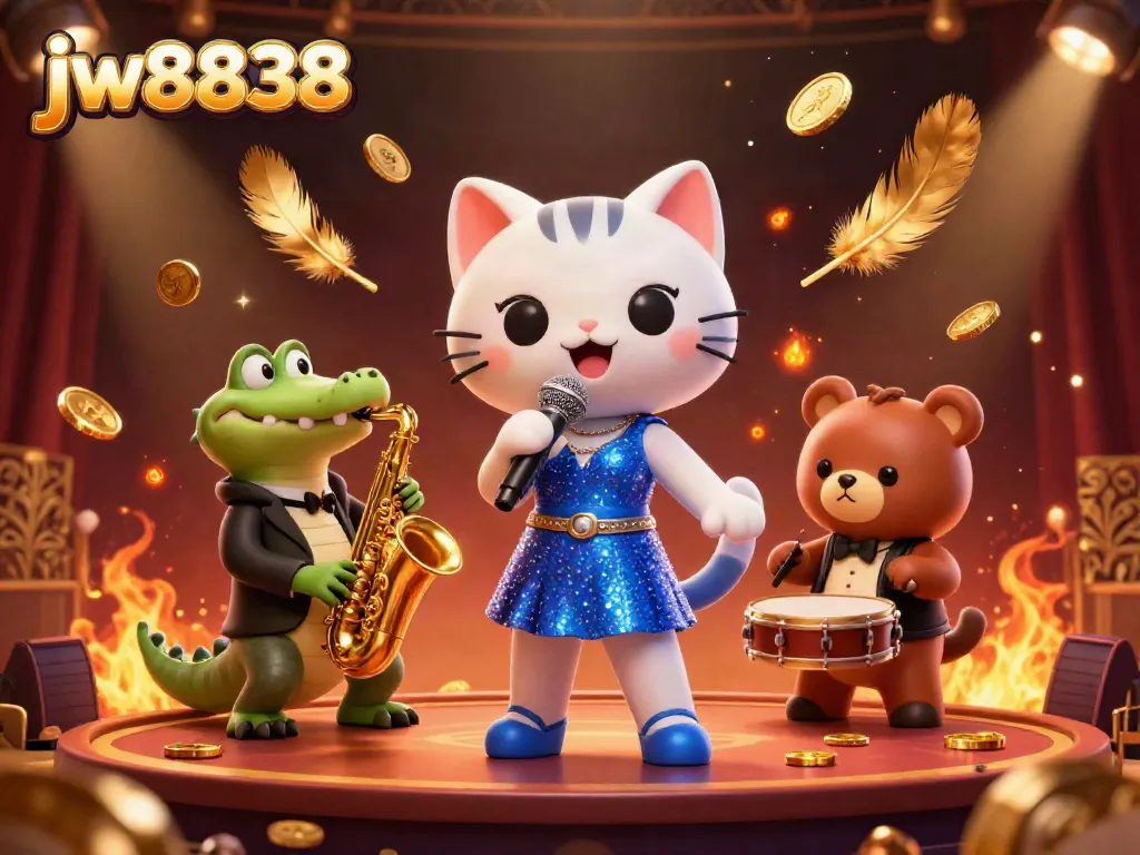 Experience thrilling gameplay at jw8838 with a vibrant casino scene featuring lively characters and engaging atmosphere.