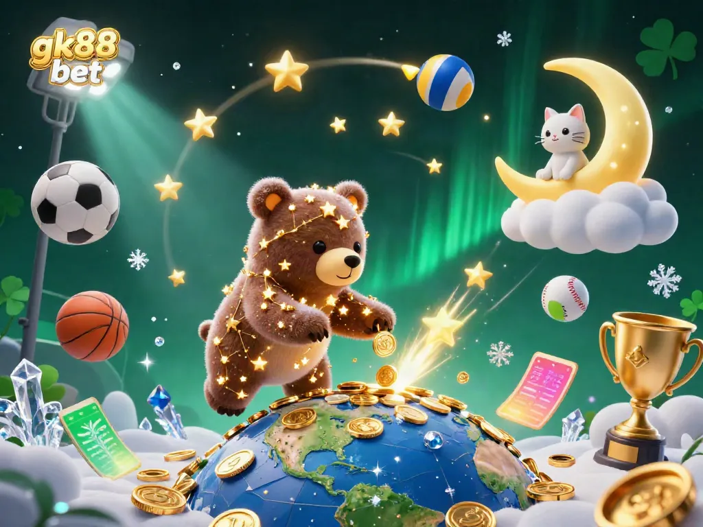 Experience the excitement of gk88 bet with colorful 3D casino characters and dynamic sports elements.