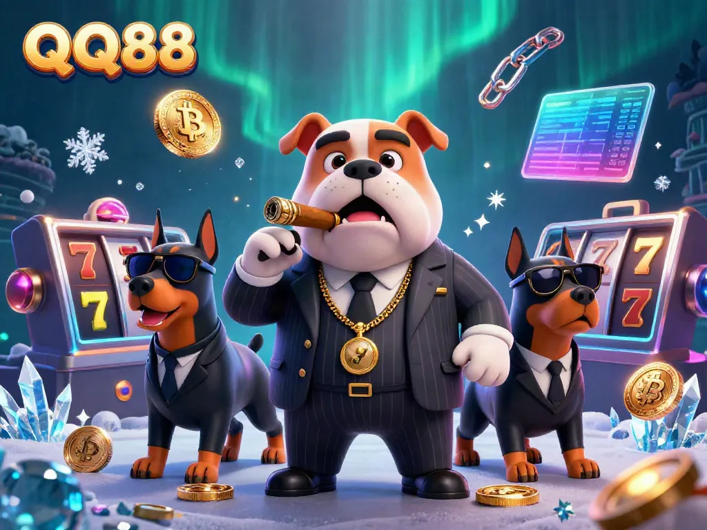 Experience the thrilling QQ88 casino scene with mafia bosses and vibrant game elements.