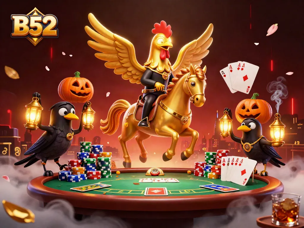 Engage in thrilling games at B52 casino while enjoying a vibrant midnight atmosphere.