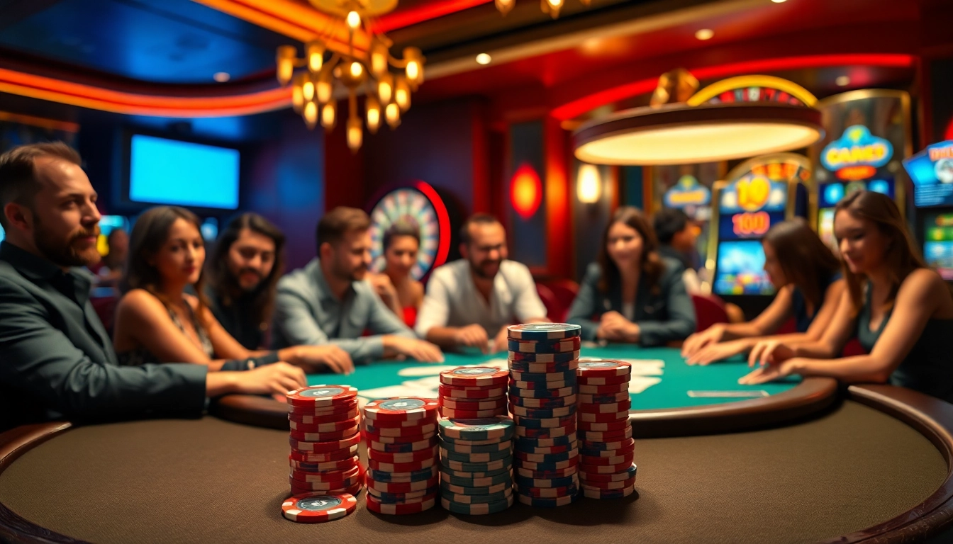 Players engaging in high-stakes gambling at a luxurious poker table, representing 888b's vibrant gaming environment.