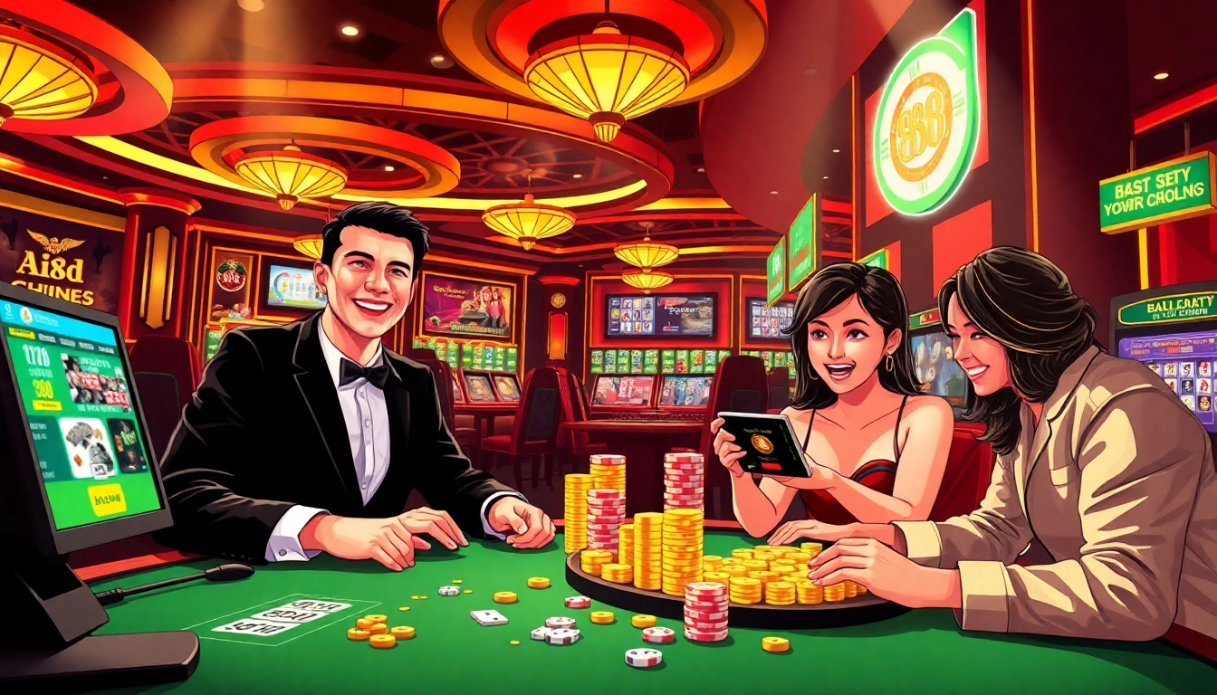 Exciting online gambling scene at fly88.com showcasing players engaged in games.