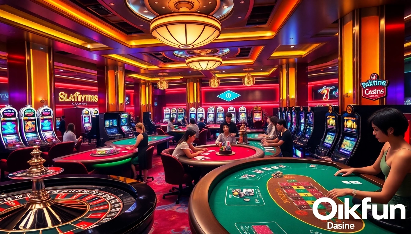 Engaging players experience thrills at Okfun's modern casino with roulette and poker.