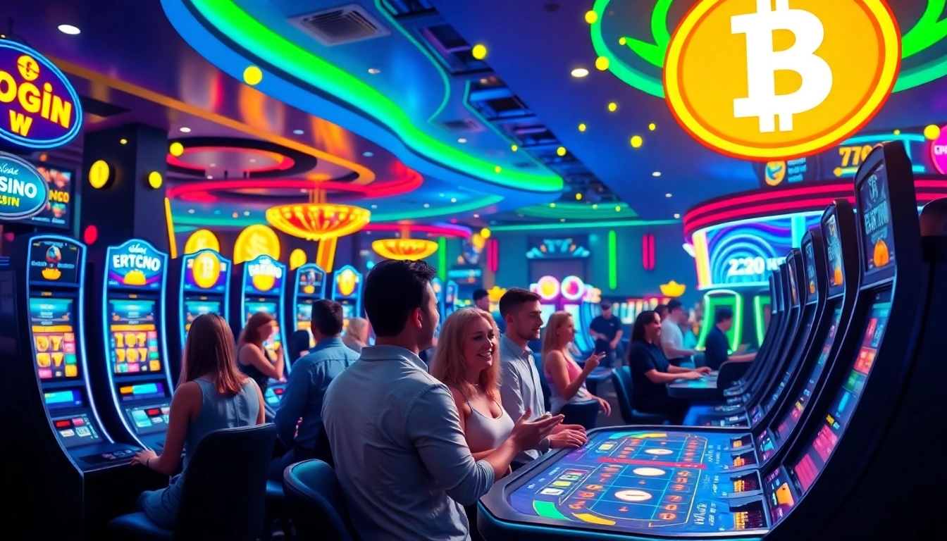 Les joueurs de crypto casino célébrant leurs gains dans un environnement de jeu moderne.