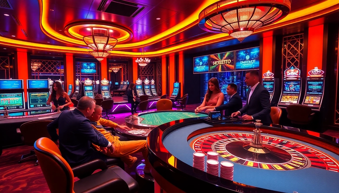 Joueurs profitant des jeux avec croupier en direct dans des casinos crypto avancés dotés de technologies modernes.