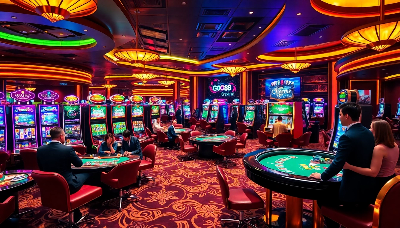 Experience the thrill of gambling at GO88 with vibrant casino tables and exciting gameplay.