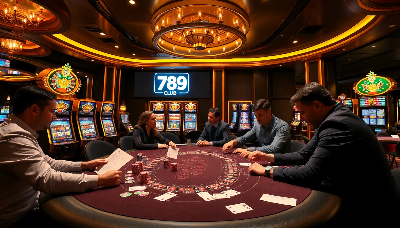 Exciting gameplay at 789 club's poker table with vibrant chips and professional atmosphere.