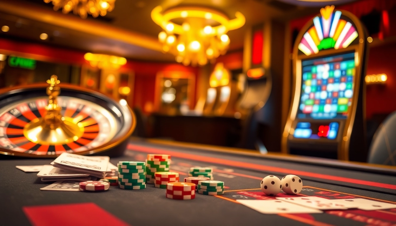 Experience the luxury and excitement of the meilleur site de casino en ligne with vibrant casino tables and illuminated game features.