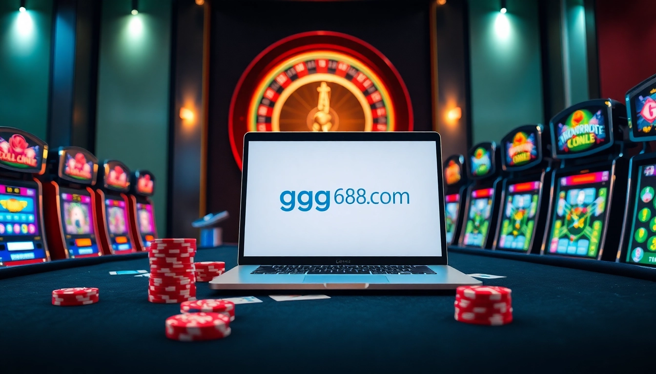 Experience the thrill of gambling at gg88.com with vibrant casino tables and exciting slot machines.