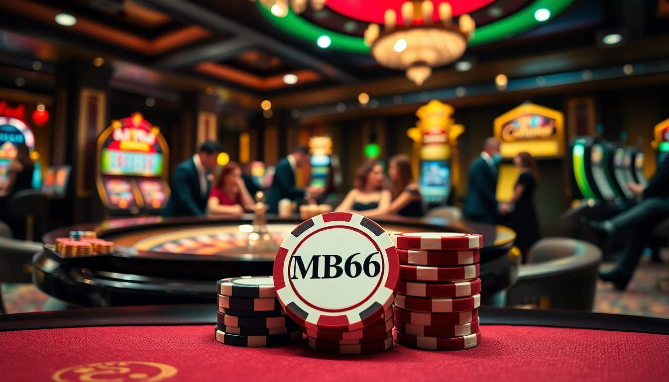 Players enjoying roulette and slots at MB66 casino with vibrant atmosphere.