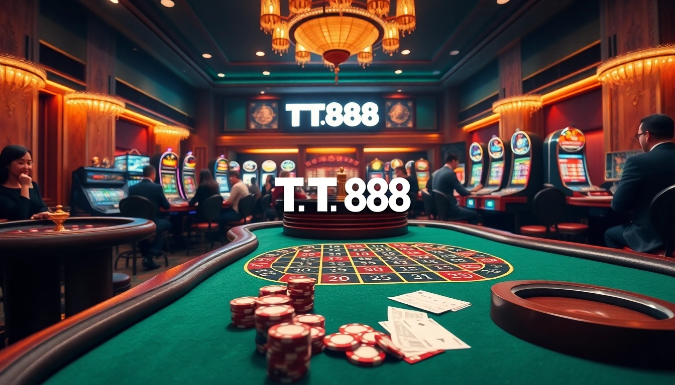 Gamblers enjoying a thrilling gameplay experience at TT88's vibrant online casino.