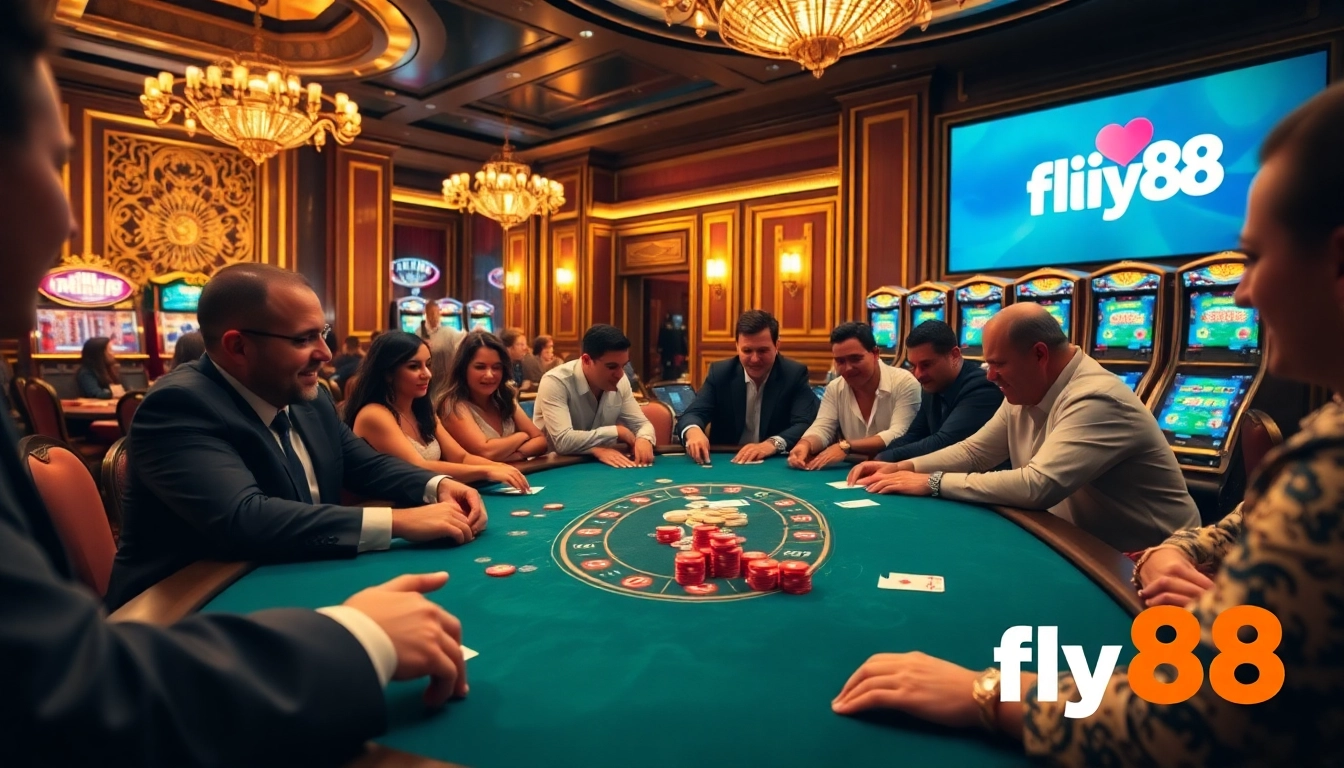 Experience thrilling poker action at fly88 with luxurious casino ambiance and vibrant games.