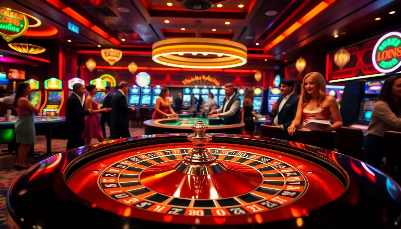 Joueurs vibrant à un casino en ligne avec une table de roulette élégante.