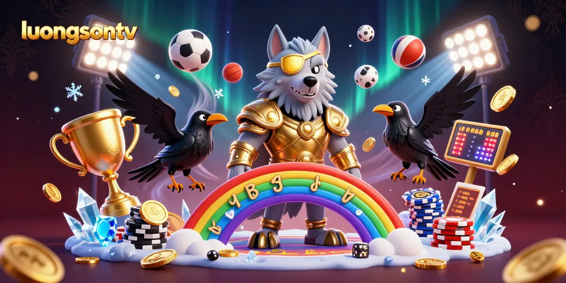 luongsontv showcases an engaging scene with mythical characters exploring dynamic sports betting elements.