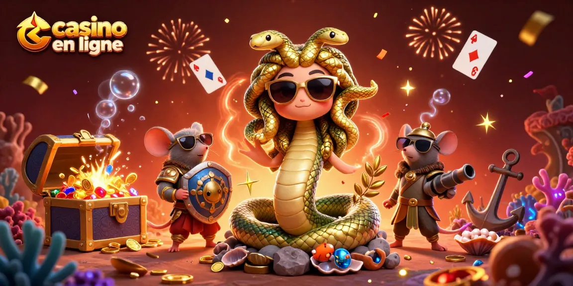 jeux de casino en ligne avec Medusa sympathique et décors riches en or et couleur