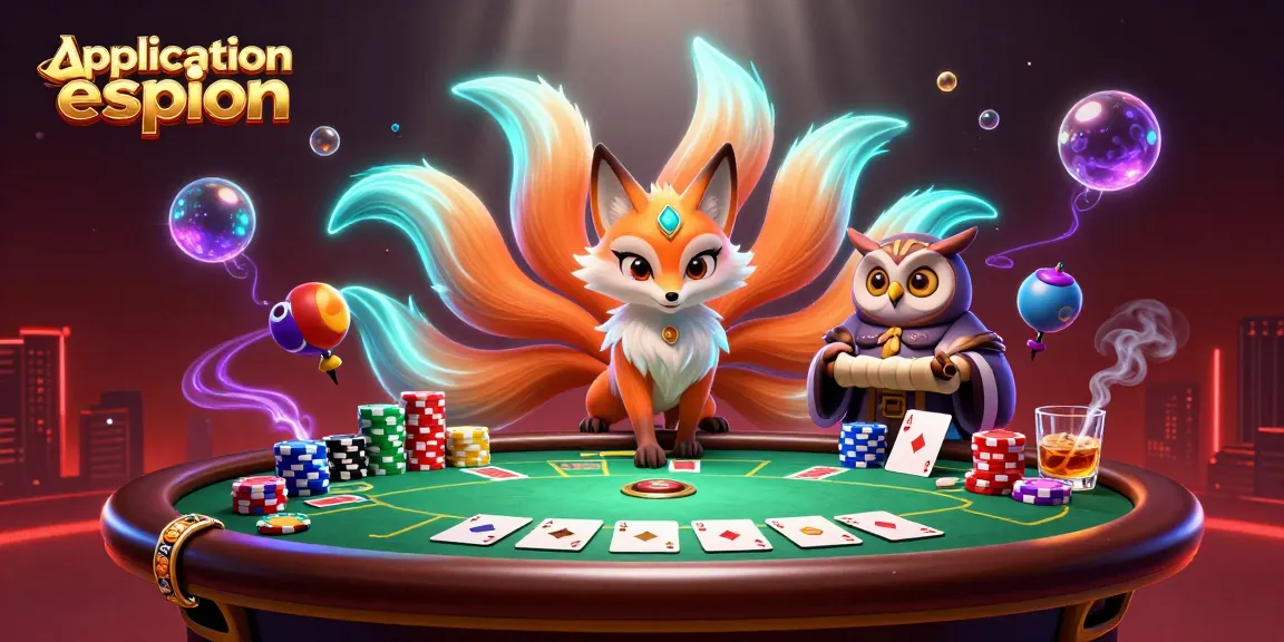 Jouez à application espion tout en découvrant des stratégies de poker avec un esprit renard et un sage hibou.