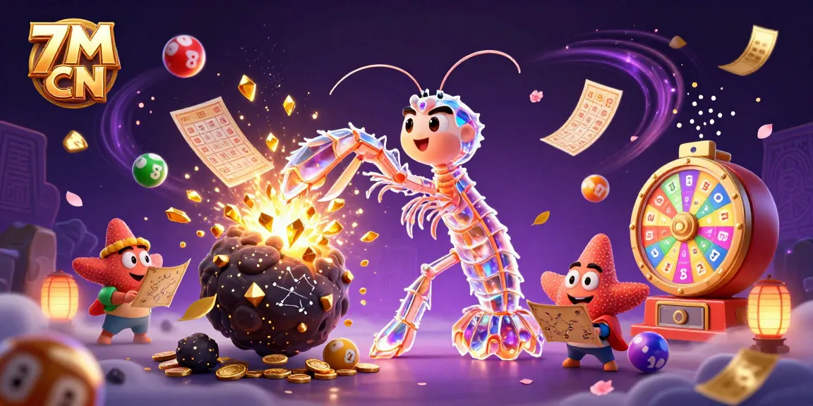 Experience thrilling gameplay with 7M CN as the galactic samurai mantis shrimp powers through cosmic odds, surrounded by vibrant lottery elements.