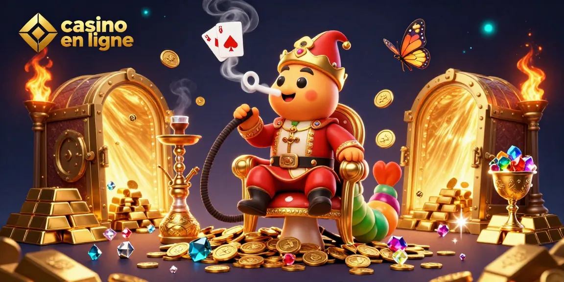 Jouez à casino en ligne et gagnez avec des symboles de poker éclatants et des trésors d'or.