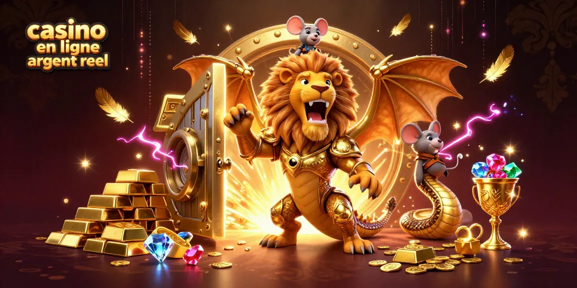 Jouez dans un casino en ligne argent réel avec un château dynamique rempli de trésors et des personnages de jeux.