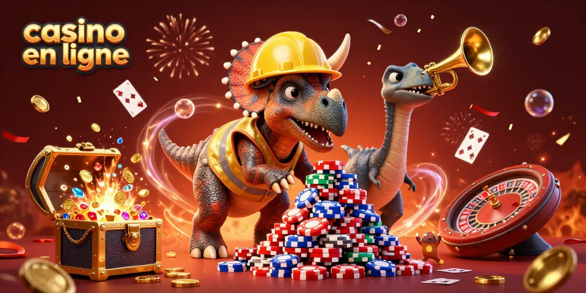 Construisez votre victoire au casino en ligne avec cette illustration festive