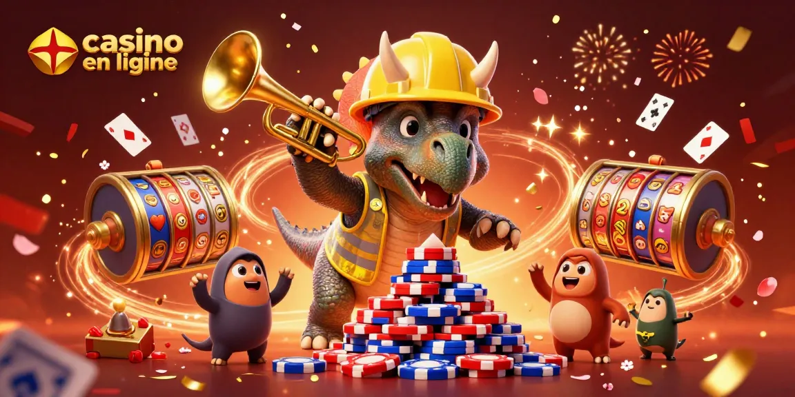 Jeu passionnant avec des triceratops et des éléments de casino en ligne, célébrant l'excitation des paris.