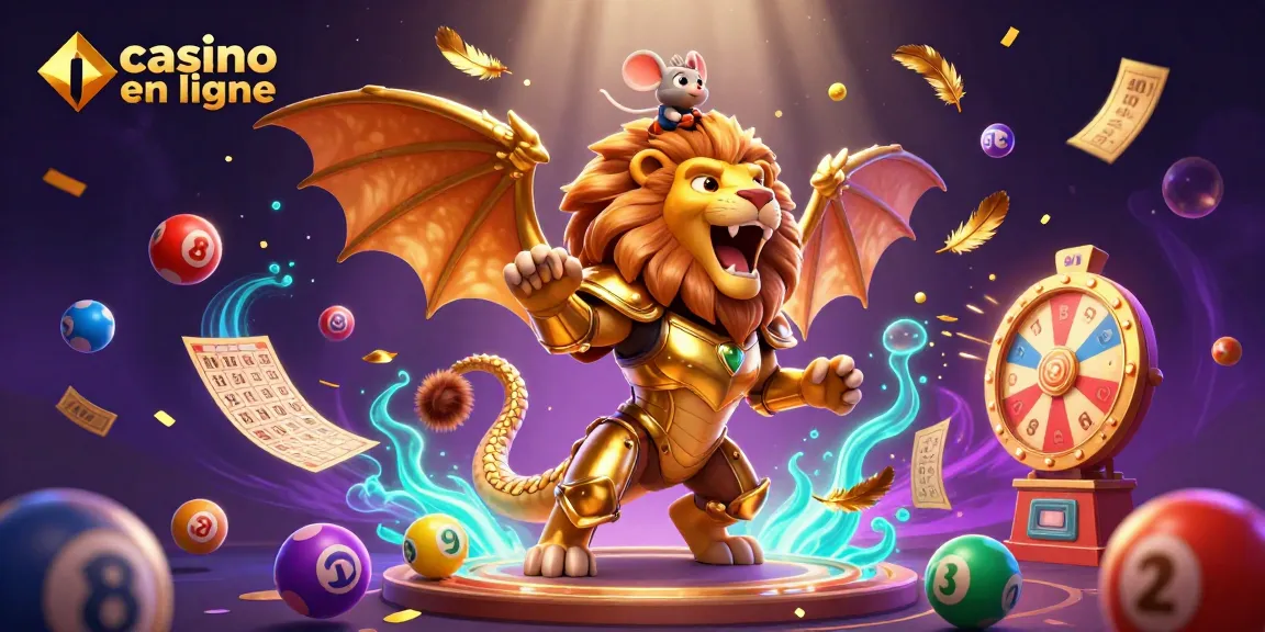 Plongez dans l'univers du casino en ligne avec cette illustration dynamique de jeux et jackpots.