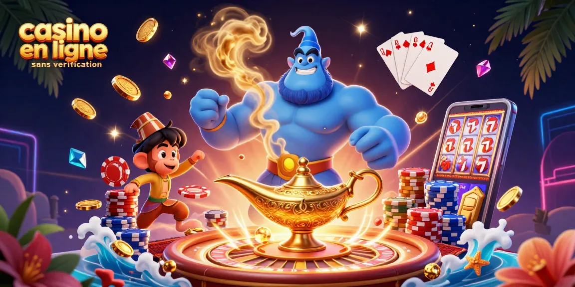 Jouez avec confiance dans un casino en ligne sans vérification grâce à notre illustration dynamique.