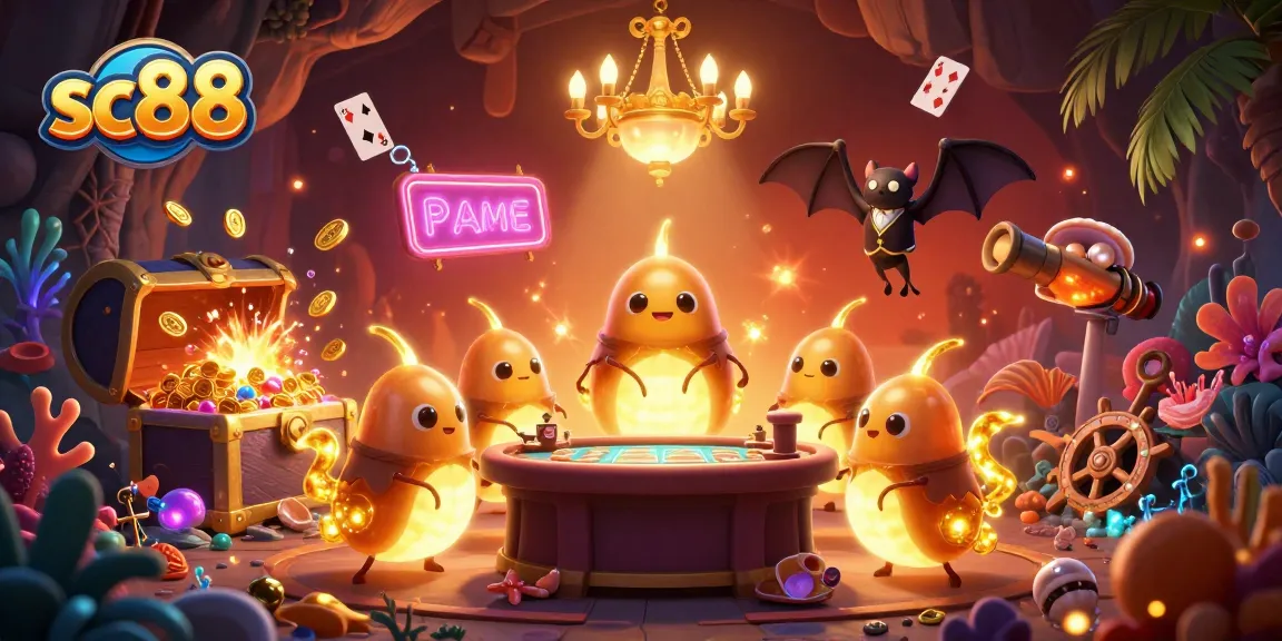 Light up your gameplay with sc88 in this vibrant 3D casino scene featuring bioluminescent glowworms.